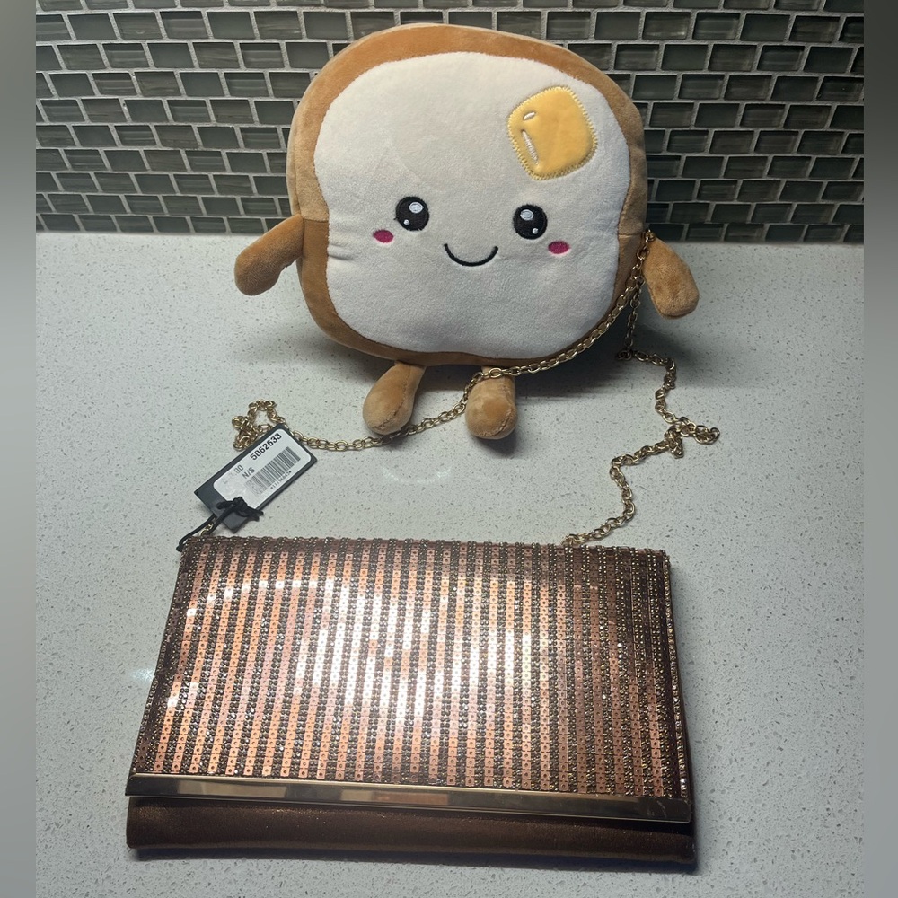 Browns Brand New brown-gold clutch